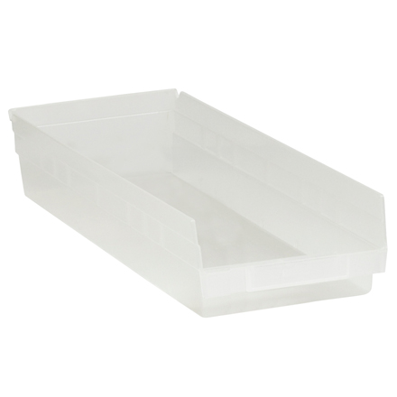 23 <span class='fraction'>5/8</span> x 8 <span class='fraction'>3/8</span> x 4" Clear Plastic Shelf Bin Boxes