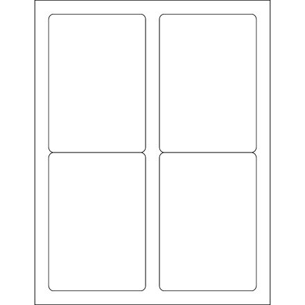 3 <span class='fraction'>1/2</span> x 5" Glossy White Rectangle Laser Labels