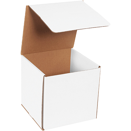 7 x 7 x 7" White Corrugated Mailers