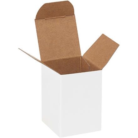 1 <span class='fraction'>1/2</span> x 1 <span class='fraction'>1/2</span> x 2 <span class='fraction'>1/4</span>" White Reverse Tuck Folding Cartons